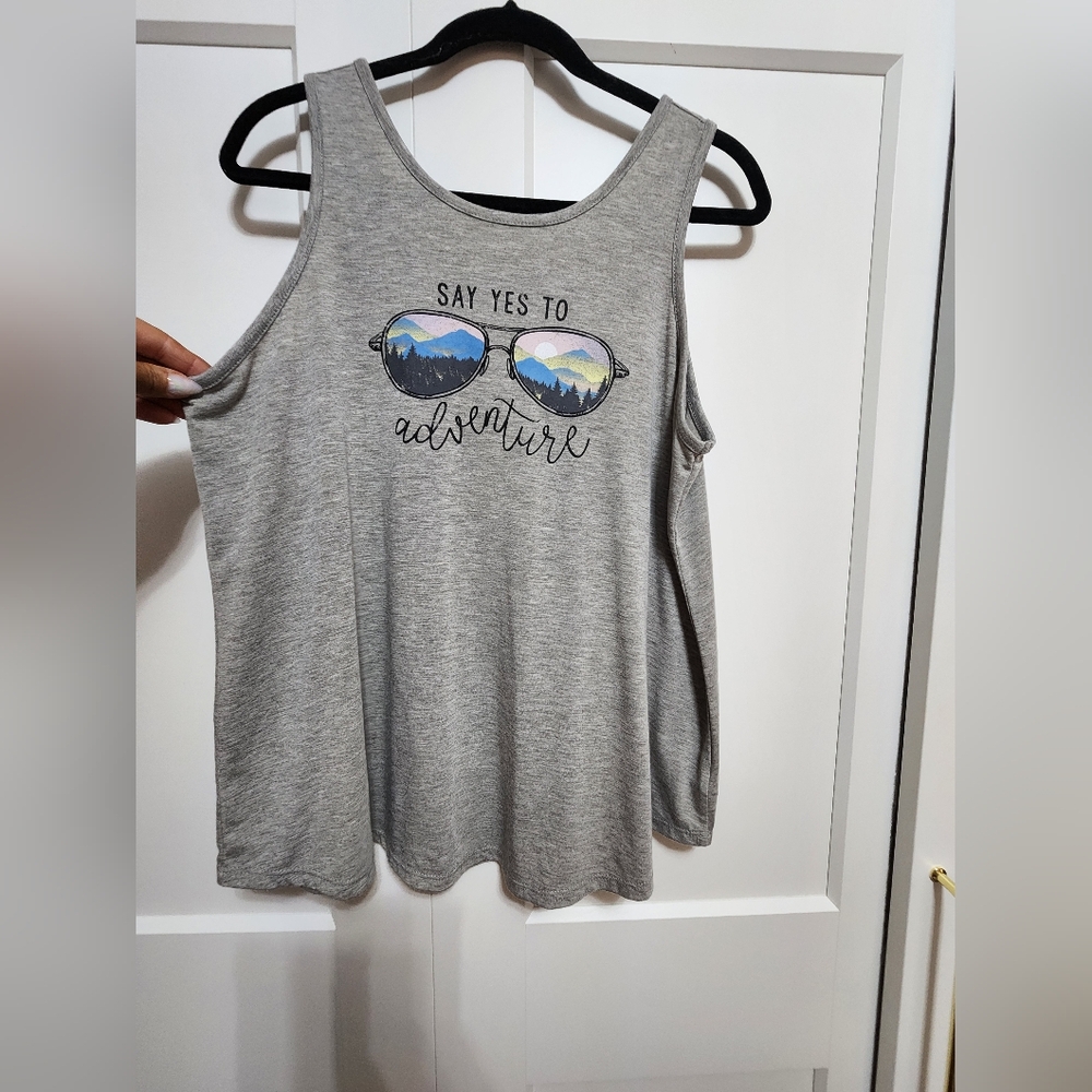 Maurices Gray Adventure Sunglasses Tank Top